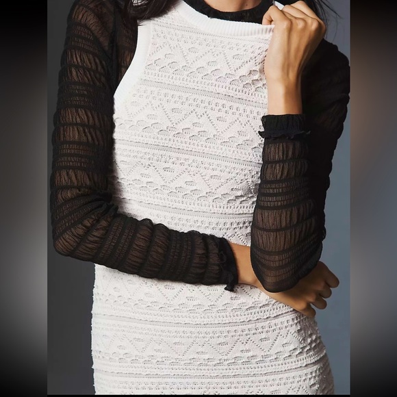 Anthropologie ivory Lace Mini Dress - Picture 5 of 11